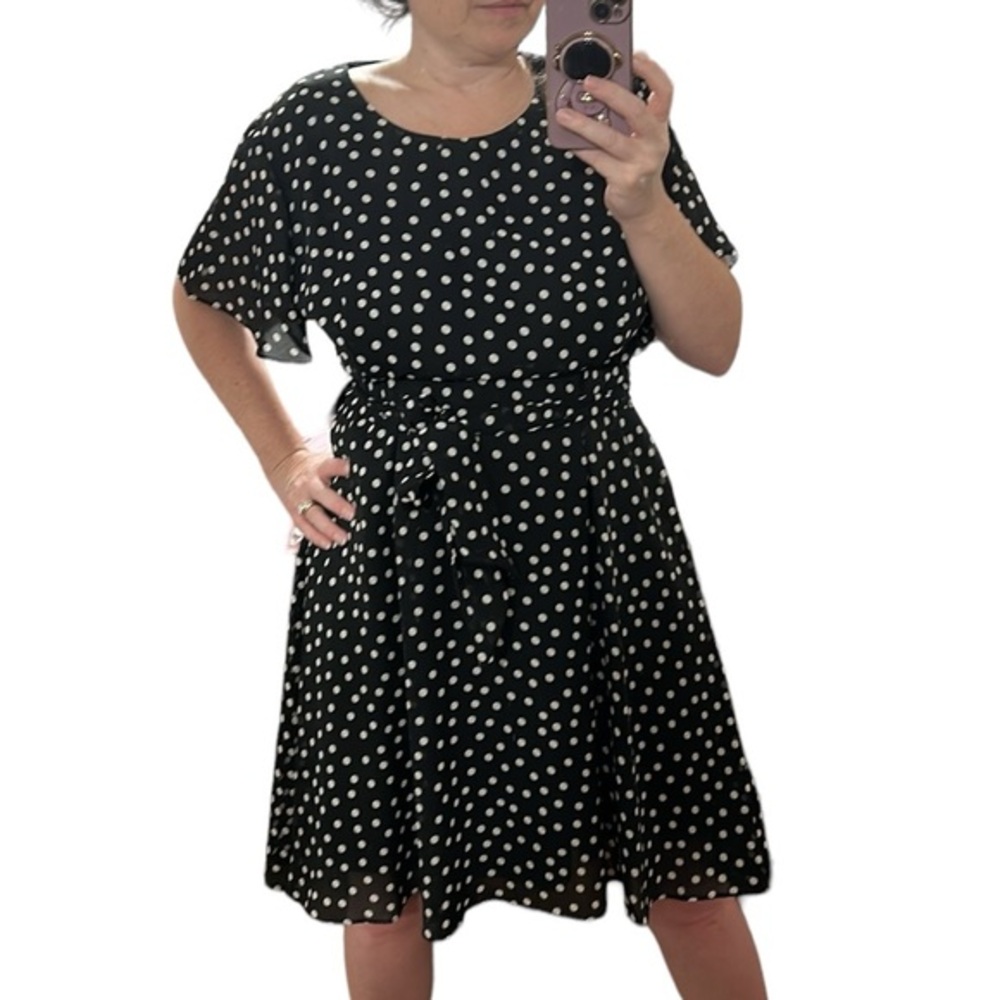 Vintage BFA Classics polkadot flow twirly dress
